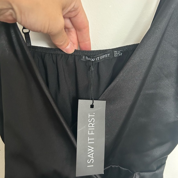 Satin tie front mini tea dress - Picture 3 of 4